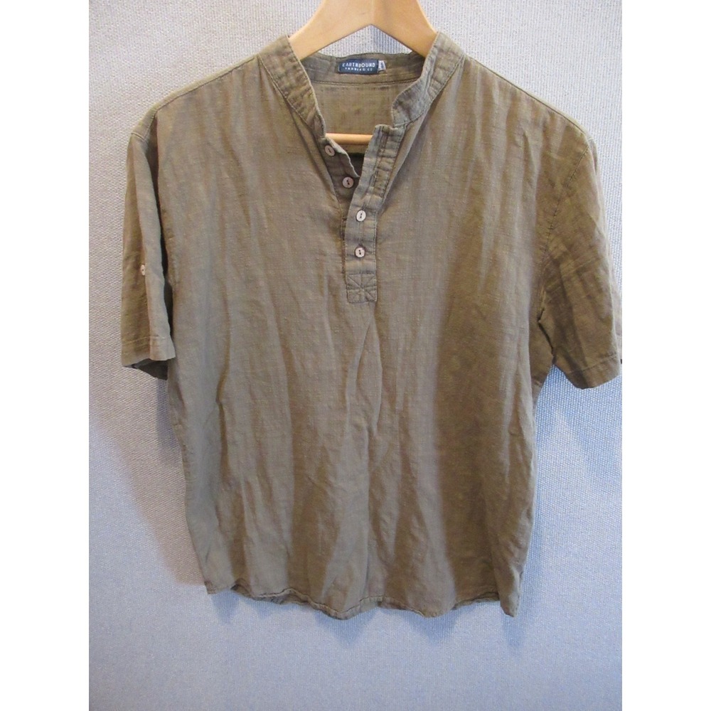 Earthbound Trading Cotton Henley Shirt Size Small